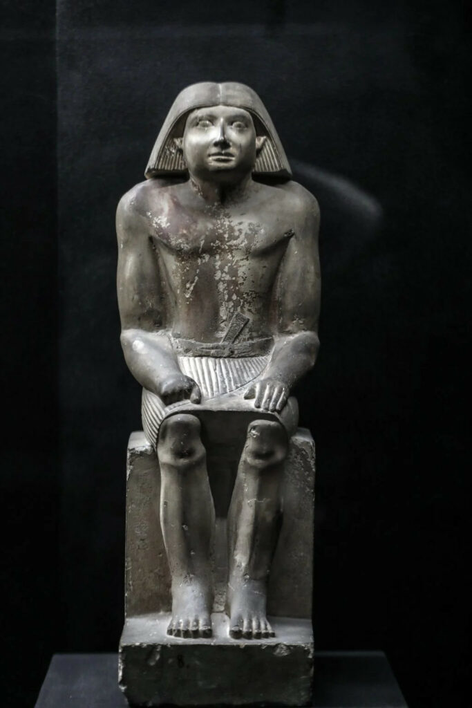 Ancient Egyptian artifacts are on display at Imhotep Museum as the museum reopens in Saqqara district of Giza. Photo: Mohamed Elshahed/Anadolu via Getty Images.